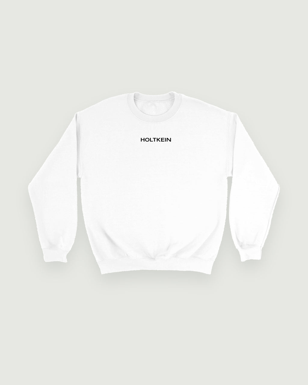 HOLTKEIN crewneck sweatshirt in white cotton-blend, wordmark across the chest