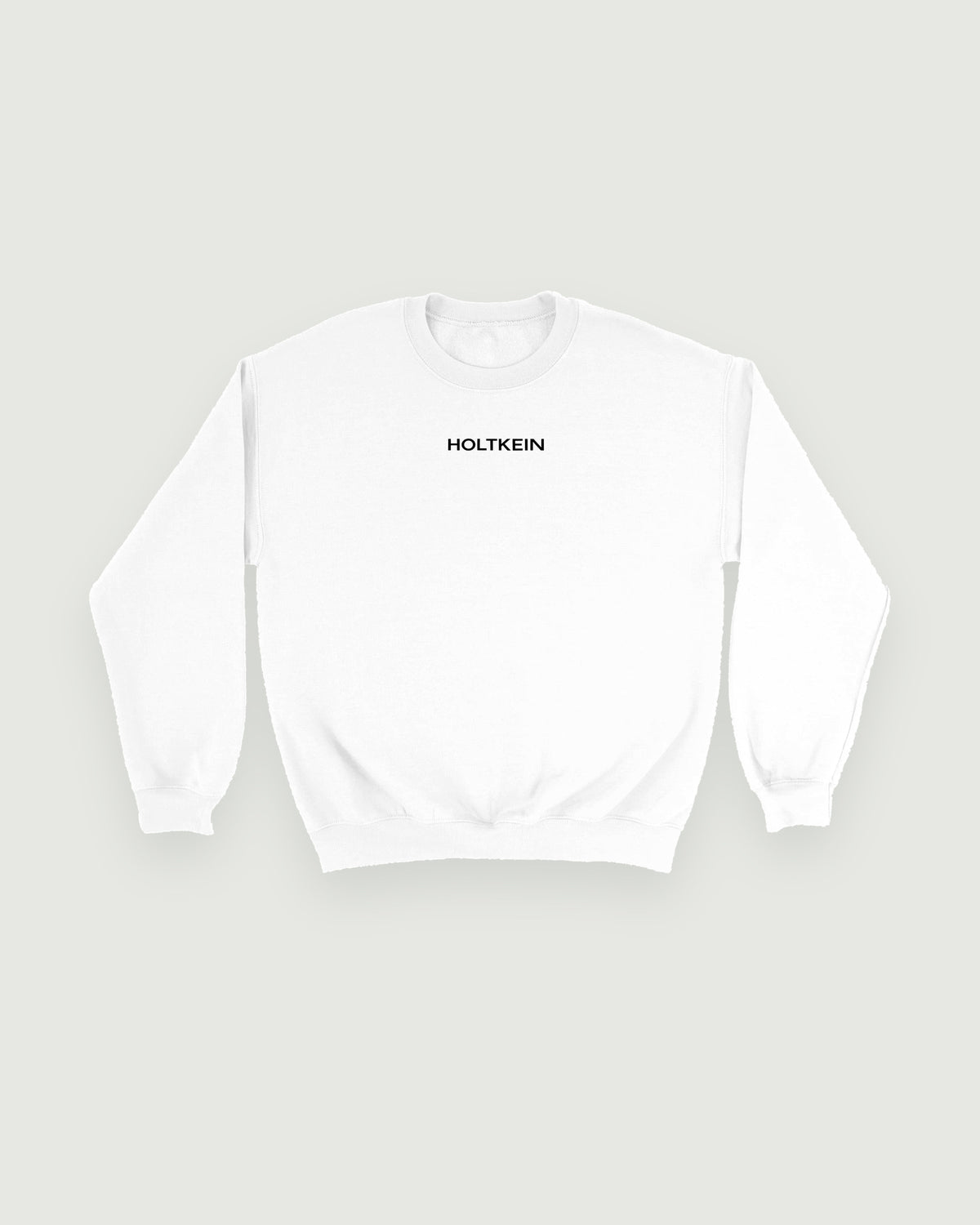 HOLTKEIN crewneck sweatshirt in white cotton-blend, wordmark across the chest